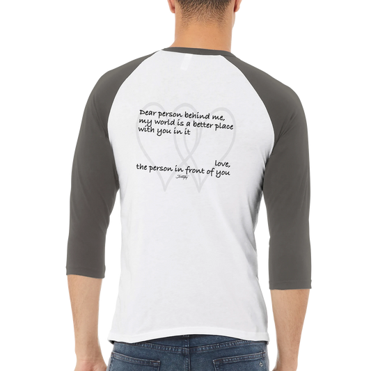 Minimalist black and white raglan shirt with the uplifting text “you are enough.” printed on the front. A motivational and self-love baseball tee promoting confidence, self-worth, and positivity.