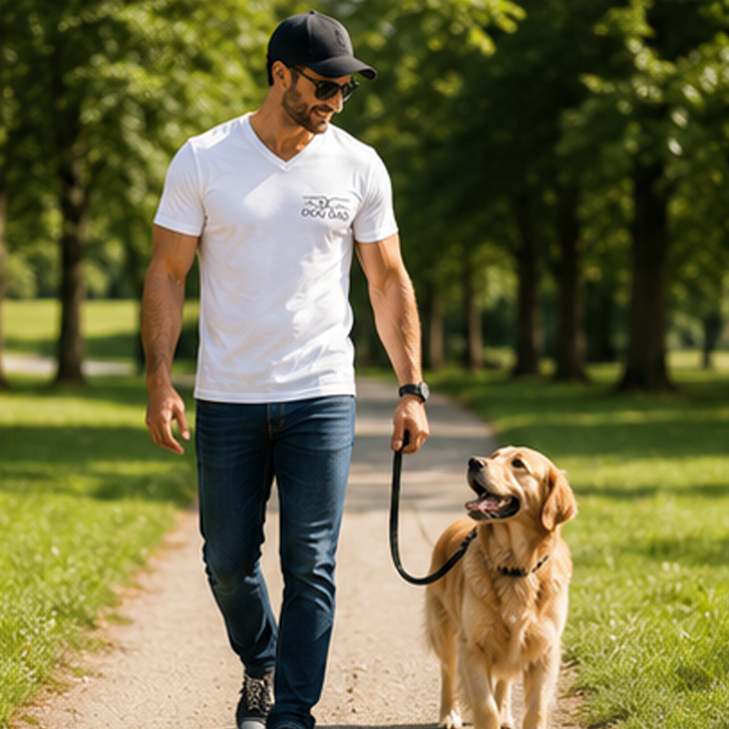 Dog Dad Fist Bump Premium Unisex V-Neck T-Shirt
