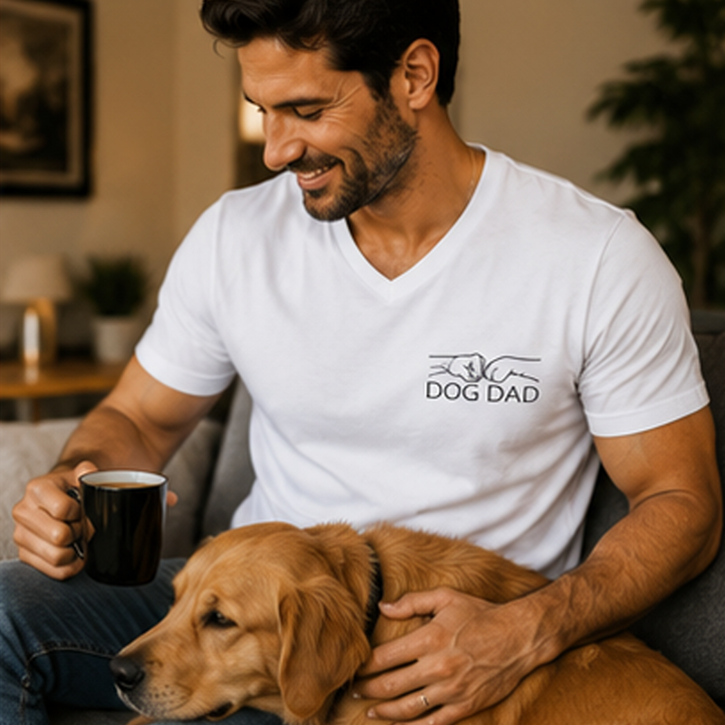 Dog Dad Fist Bump Premium Unisex V-Neck T-Shirt