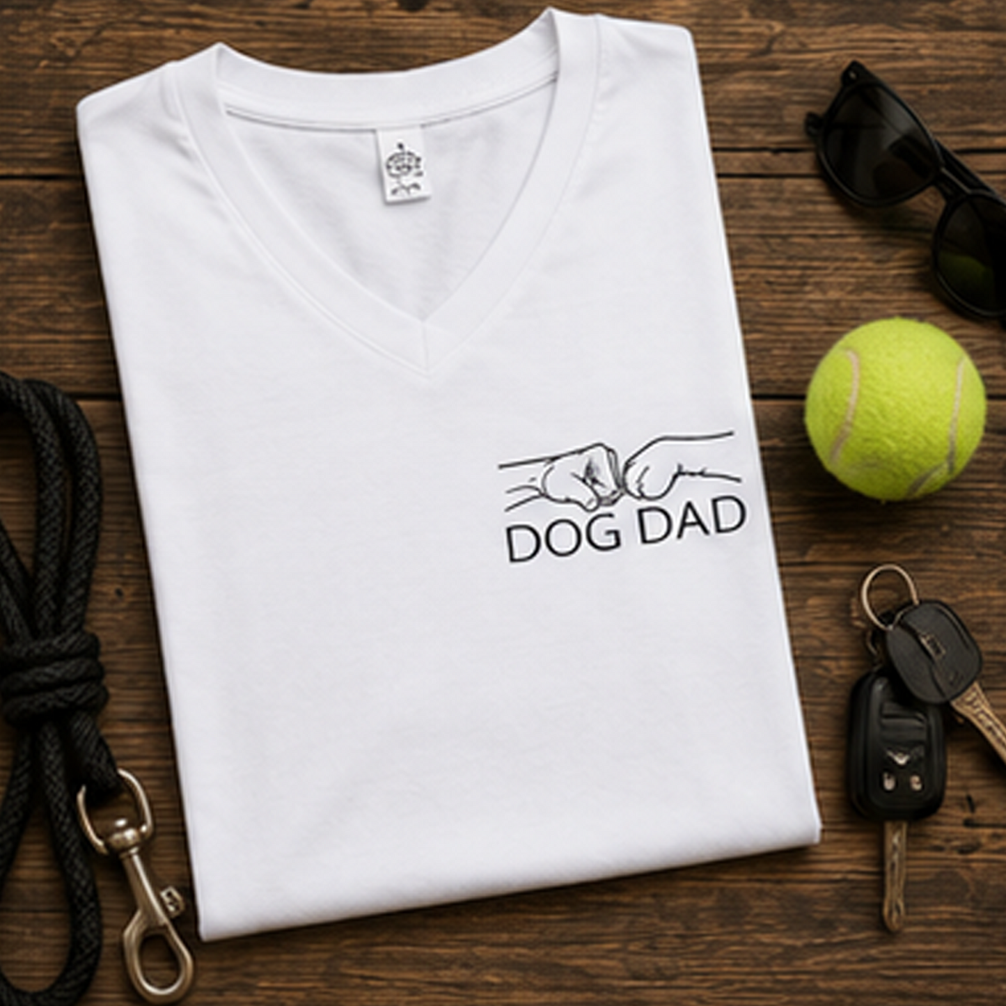 Dog Dad Fist Bump Premium Unisex V-Neck T-Shirt