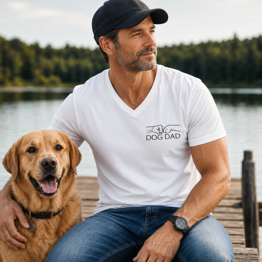 Dog Dad Fist Bump Premium Unisex V-Neck T-Shirt